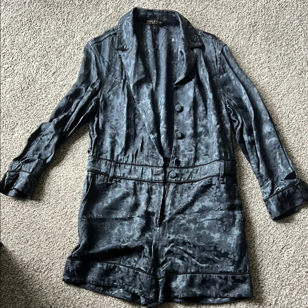 rag & bone Gray wet iron Jarvis shirt jumpsuit